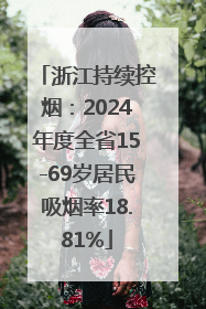 浙江持续控烟：2024年度全省15-69岁居民吸烟率18.81%