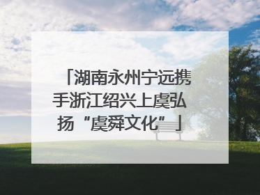 湖南永州宁远携手浙江绍兴上虞弘扬“虞舜文化”