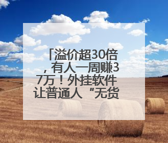 溢价超30倍，有人一周赚37万！外挂软件让普通人“无货可买”