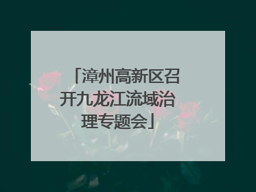 漳州高新区召开九龙江流域治理专题会