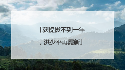 获提拔不到一年，洪少平再履新