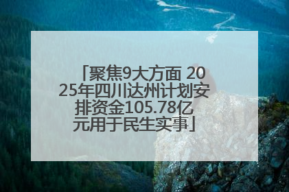 聚焦9大方面 2025年四川达州计划安排资金105.78亿元用于民生实事