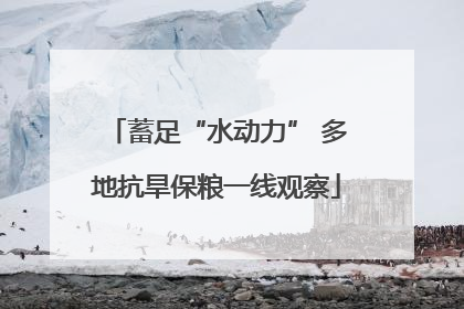 蓄足“水动力” 多地抗旱保粮一线观察