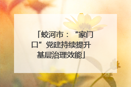 蛟河市：“家门口”党建持续提升基层治理效能