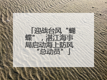 迎战台风“蝴蝶”，湛江海事局启动海上防风“总动员”