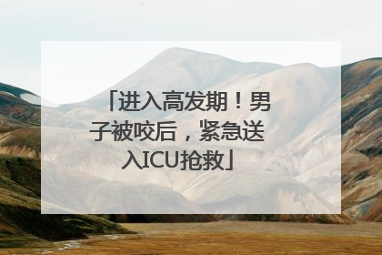 进入高发期！男子被咬后，紧急送入ICU抢救