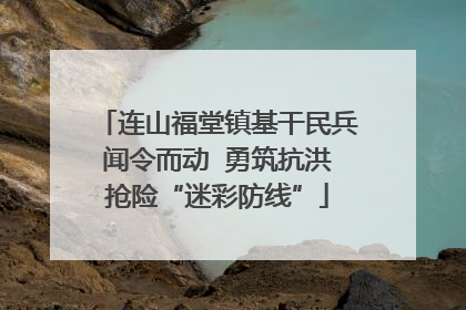 连山福堂镇基干民兵闻令而动  勇筑抗洪抢险“迷彩防线”