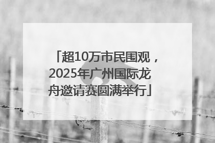 超10万市民围观，2025年广州国际龙舟邀请赛圆满举行