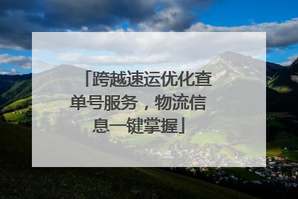 跨越速运优化查单号服务，物流信息一键掌握