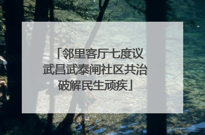 邻里客厅七度议 武昌武泰闸社区共治破解民生顽疾