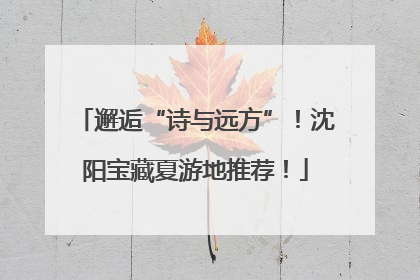 邂逅“诗与远方”！沈阳宝藏夏游地推荐！