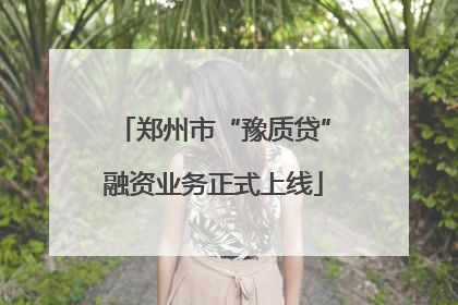 郑州市“豫质贷”融资业务正式上线
