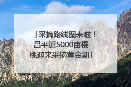 采摘路线图来啦！昌平近5000亩樱桃迎来采摘黄金期