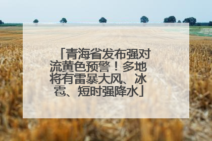 青海省发布强对流黄色预警！多地将有雷暴大风、冰雹、短时强降水