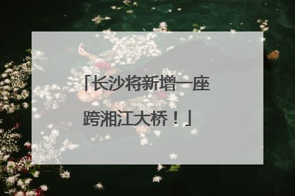 长沙将新增一座跨湘江大桥！