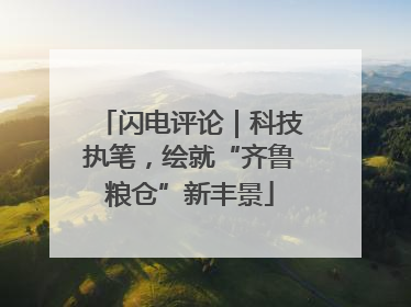闪电评论｜科技执笔，绘就“齐鲁粮仓”新丰景
