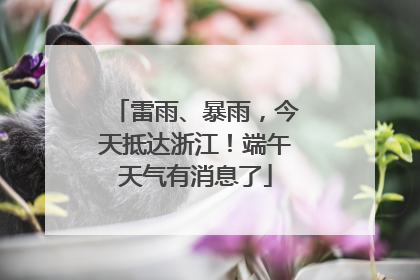 雷雨、暴雨，今天抵达浙江！端午天气有消息了