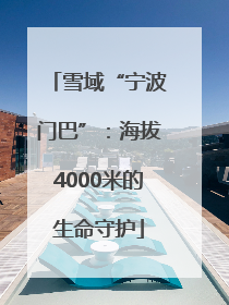 雪域“宁波门巴”：海拔4000米的生命守护