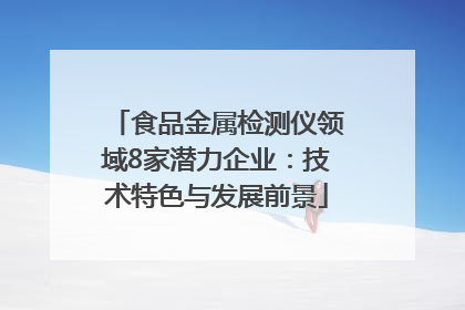 食品金属检测仪领域8家潜力企业：技术特色与发展前景