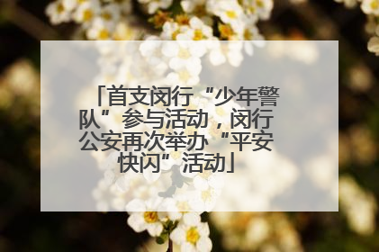 首支闵行“少年警队”参与活动，闵行公安再次举办“平安快闪”活动