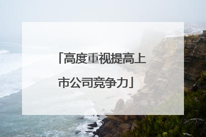 高度重视提高上市公司竞争力
