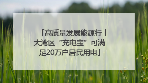 高质量发展能源行丨大湾区“充电宝”可满足20万户居民用电
