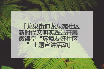 龙泉街道龙泉苑社区新时代文明实践站开展微课堂“环境友好社区”主题宣讲活动