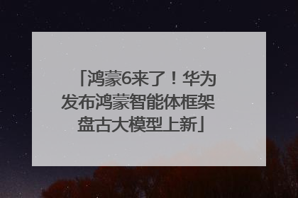 鸿蒙6来了！华为发布鸿蒙智能体框架 盘古大模型上新