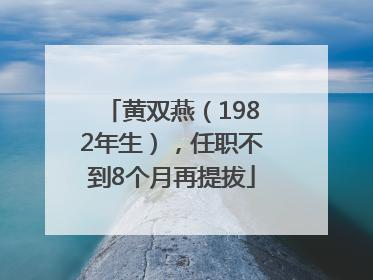 黄双燕（1982年生），任职不到8个月再提拔