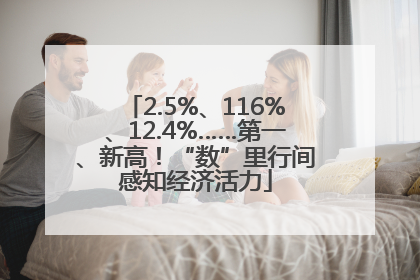2.5%、116%、12.4%……第一、新高！“数”里行间感知经济活力