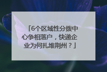 6个区域性分拨中心争相落户，快递企业为何扎堆荆州？